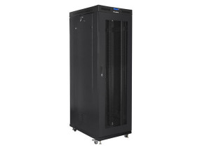 foto de ARMARIO LANBERG RACK 19” 27U 800X1000 FLAT PACK NEGRO PUERTA PERFORADA CON LCD