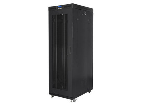foto de ARMARIO LANBERG RACK 19” 27U 800X1000 FLAT PACK NEGRO PUERTA PERFORADA CON LCD