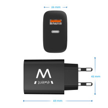 foto de CARGADOR MOVIL EWENT RAPIDO USB-C y QC3.0 20W