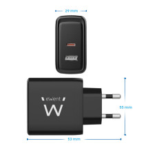 foto de CARGADOR MOVIL RAPIDO EWENT 2PUERTOS (USB-C/A) 65W