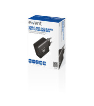 foto de CARGADOR MOVIL RAPIDO EWENT 2PUERTOS (USB-C/A) 65W