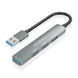 foto de HUB AISENS USB 3.0 ALUMINIO 1XUSB3.0 A/H 3XUSB2.0 A/H GRIS 10CM