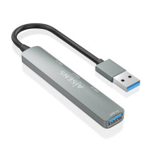 foto de HUB AISENS USB 3.0 ALUMINIO 1XUSB3.0 A/H 3XUSB2.0 A/H GRIS 10CM