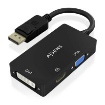 foto de CABLE CONVERSOR AISENS DISPLAYPORT V1.2 A VGA/DVI/HDMI 4K NEGRO 15CM