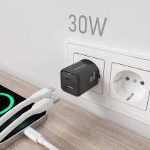 foto de CARGADOR AISENS GAN 30W 1XUSB-C PD3.0 QC4.0 1XUSB-A QC3.0 NEGRO