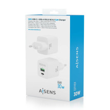 foto de CARGADOR AISENS GAN 30W 1XUSB-C PD3.0 QC4.0 1XUSB-A QC3.0 BLANCO