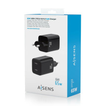 foto de CARGADOR AISENS GAN 65W 2XUSB-C PD3.0 QC4.0 NEGRO