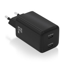 foto de CARGADOR AISENS GAN 65W 2XUSB-C PD3.0 QC4.0 NEGRO