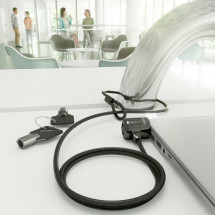 foto de CABLE SEGURIDAD AISENS CERRADURA LLAVE 1.5M