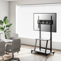 foto de SOPORTE SUELO AISENS ECO RUEDAS BANDEJA DVD MONITOR/TV 150KG 37-100