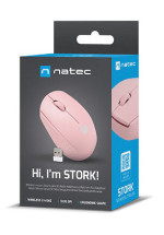 foto de RATON NATEC STORK OPTICO 1600 DPI ROSA RF INALAMBRICO PILAS