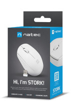 foto de RATON NATEC STORK OPTICO 1600 DPI BLANCO RF INALAMBRICO PILAS