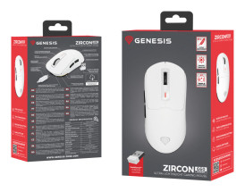 foto de RATON GAMING GENESIS ZIRCON 660 WIRELESS/CABLE/BT 12000 DPI BLANCO ULTRALIVIANO