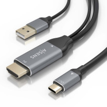 foto de CABLE CONVERSOR AISENS HDMI V2.0 A USB-C 4K@60HZ 1.8M NEGRO