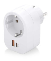 foto de REGLETA PARED AISENS 1 TOMA USB-C 20W PD3.0 USB-A 20W QC3.0 BLANCO