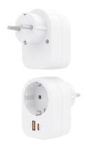foto de REGLETA PARED AISENS 1 TOMA USB-C 20W PD3.0 USB-A 20W QC3.0 BLANCO