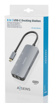foto de HUB AISENS USB-C DOCK 6 EN 1 USB-C A 1XHDMI 1XRJ45 3XUSB-A USB-C PD 15CM