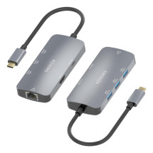 foto de HUB AISENS USB-C DOCK 6 EN 1 USB-C A 1XHDMI 1XRJ45 3XUSB-A USB-C PD 15CM