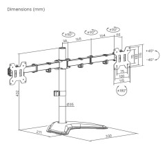 foto de SOPORTE MONITOR AISENS MESA PEANA GIRA INCLI MONITOR (3 PIV 2 BRAZOS) 17-32