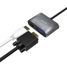 foto de CABLE CONVERSOR AISENS USB-C A VGA/HDMI 4K GRIS 15CM
