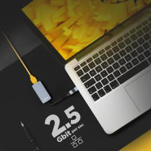 foto de CABLE CONVERSOR AISENS USB3.2 GEN1 USB-A+USB-C A ETHERNET 2.5G GRIS 15CM