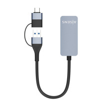 foto de CABLE CONVERSOR AISENS USB3.2 GEN1 USB-A+USB-C A ETHERNET 2.5G GRIS 15CM