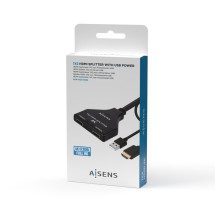 foto de DUPLICADOR AISENS HDMI 4K30HZ 1X2 CON ALIMENTACION USB 30CM