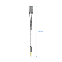 foto de CABLE ADAPTADOR AISENS AUDIO JACK 3.5 4P/M-2XJACK 3.5 3P/H 25CM