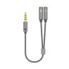 foto de CABLE ADAPTADOR AISENS AUDIO JACK 3.5 4P/M-2XJACK 3.5 3P/H 25CM