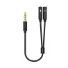 foto de CABLE ADAPTADOR AISENS AUDIO JACK 3.5 4P/M-2XJACK 3.5 3P/H 25CM