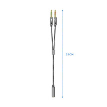 foto de CABLE ADAPTADOR AISENS AUDIO JACK 3.5 4P/H-2XJACK 3.5 3P/M 25CM