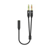 foto de CABLE ADAPTADOR AISENS AUDIO JACK 3.5 4P/H-2XJACK 3.5 3P/M 25CM