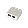 foto de ROSETA DE SUPERFICIE AISENS RJ45 CAT.6 UTP 2 TOMAS BLANCO