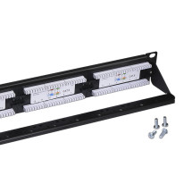 foto de PANEL PARCHEO AISENS 24 PUERTOS RJ45 CAT.6 UTP 1U DUAL IDC GESTION CABLES