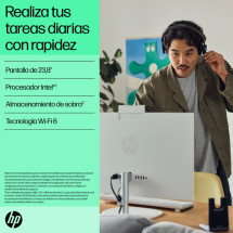 foto de HP 24-cr0040ns Intel? Core? i3 i3-1315U 60,5 cm (23.8) 1920 x 1080 Pixeles 8 GB DDR4-SDRAM 512 GB SSD Windows 11 Home Wi-Fi 6 (802.11ax) Blanco