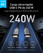 foto de CABLE ANKER ANKER PRIME USB-C TO USB-C CABLE (3FT 240W UPCYCLED-BRAIDED)