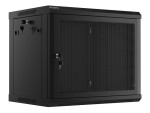 foto de ARMARIO LANBERG 9U 600X450 CON PUERTA PERFORADA RACK 19 H-60 KG NEGRO FLAT PACK