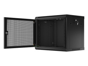 foto de ARMARIO LANBERG 9U 600X450 CON PUERTA PERFORADA RACK 19 H-60 KG NEGRO FLAT PACK