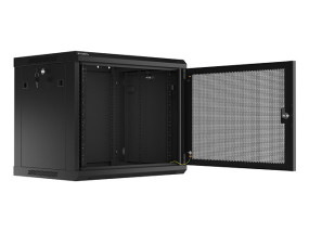 foto de ARMARIO LANBERG 9U 600X450 CON PUERTA PERFORADA RACK 19 H-60 KG NEGRO FLAT PACK