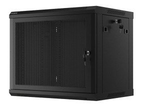 foto de ARMARIO LANBERG 9U 600X450 CON PUERTA PERFORADA RACK 19 H-60 KG NEGRO FLAT PACK