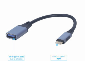 foto de ADAPTADOR GEMBIRD USB-C A OTG (CM/AF) GRIS ESPACIAL