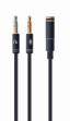 CABLE ADAPTADOR GEMBIRD-HEMBRA 4PINES 3,5MM A 2 STEREO 3,5MM NEGRO, C.METALIC