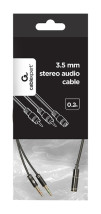 foto de CABLE ADAPTADOR GEMBIRD-HEMBRA 4PINES 3,5MM A 2 STEREO 3,5MM NEGRO, C.METALIC