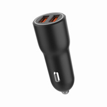 foto de CARGADOR RAPIDO PARA COCHE GEMBIRD CON 2 PUERTOS USB, QC3.0, 36 W, NEGRO