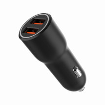 foto de CARGADOR RAPIDO PARA COCHE GEMBIRD CON 2 PUERTOS USB, QC3.0, 36 W, NEGRO