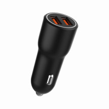 foto de CARGADOR RAPIDO PARA COCHE GEMBIRD CON 2 PUERTOS USB, QC3.0, 36 W, NEGRO
