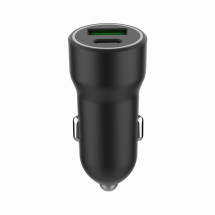 foto de CARGADOR RAPIDO PARA COCHE GEMBIRD CON 2 PUERTOS USB, TIPO C PD, 20 W, NEGRO