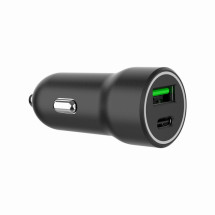 foto de CARGADOR RAPIDO PARA COCHE GEMBIRD CON 2 PUERTOS USB, TIPO C PD, 20 W, NEGRO