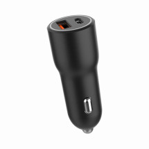 foto de CARGADOR RAPIDO PARA COCHE GEMBIRD CON 2 PUERTOS USB, TIPO C PD, 38 W, NEGRO