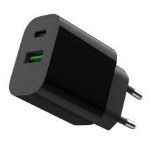 foto de CARGADOR RAPIDO USB GEMBIRD DE 2 PUERTOS Y 20 W, NEGRO